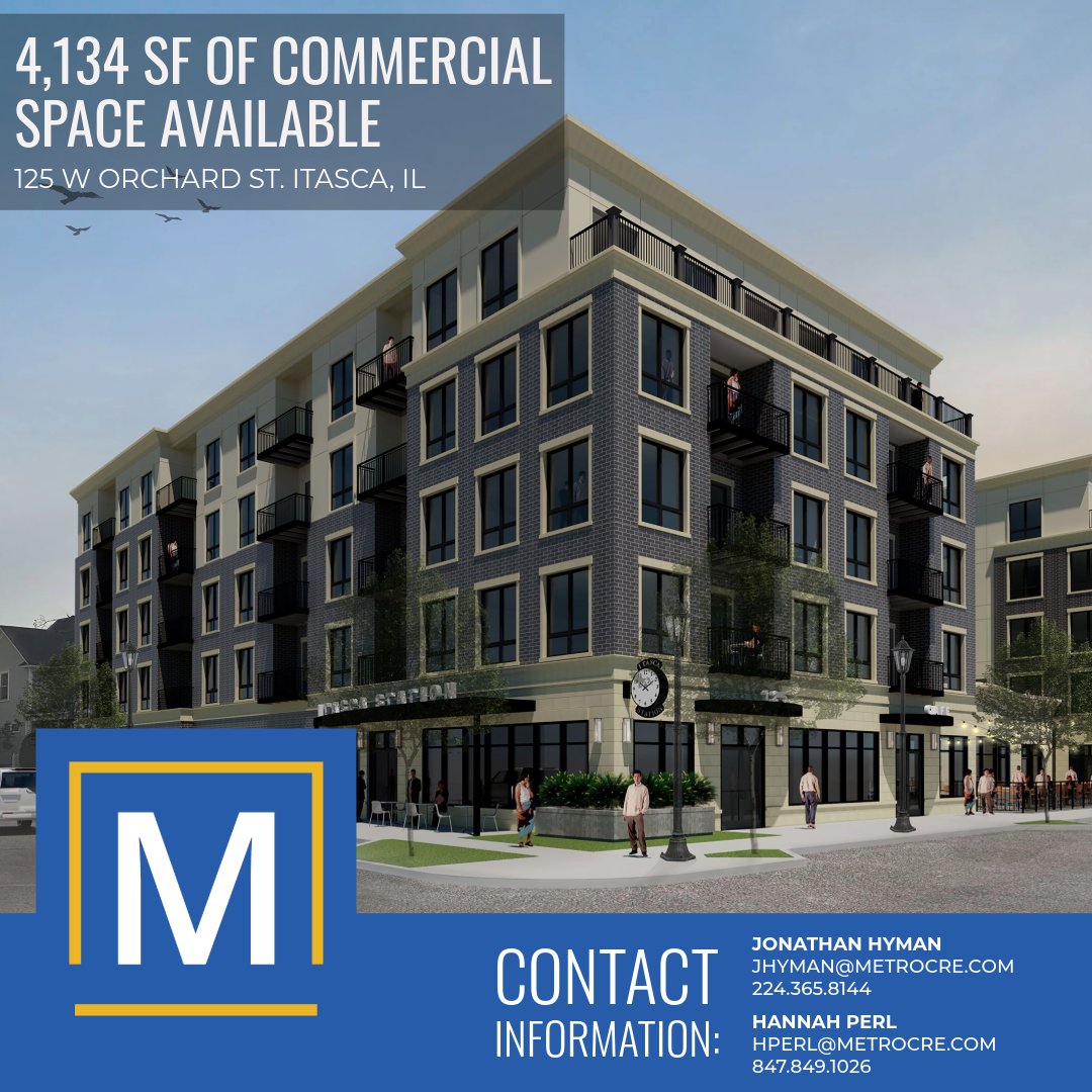 MetroCRE's tweet photo. 4,132 SF of Commercial Space Available at 125 W Orchard St, Itasca, IL

📞 Jonathan Hyman – jhyman@metrocre.com | 224.365.8144
📞 Hannah Perl – hperl@metrocre.com | 847.849.1026

#metrocre #commercialrealestate #ChicagoCRE #CRE https://t.co/E09mMxjtm9