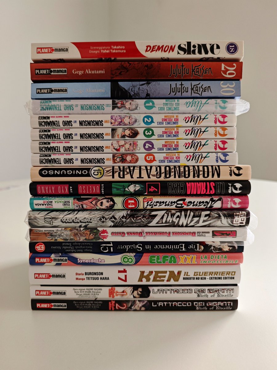 fratelli_gyoza's tweet photo. Ecco qua i nostri acquisti di novembre! Bellissime letture 📚 e splendide variant 😍😜.
🥟🥟
#manga #kenshiro #Alya #jjk #JujutsuKaisen #luccacomics #variant #Pikachu #aot #AttackOnTitan #aotfullcolor #theeminenceinshadow https://t.co/tkXZ6EAFfR