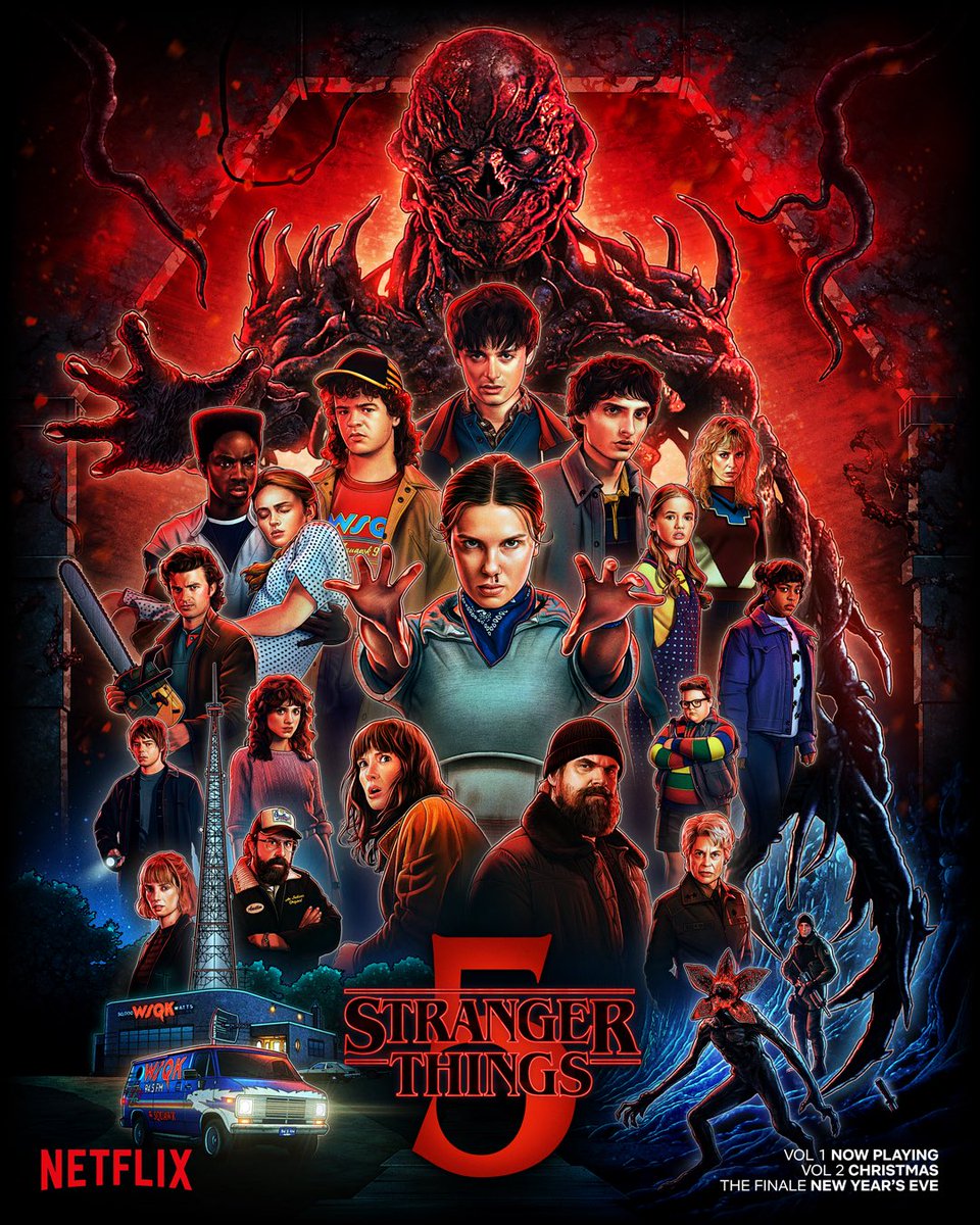 FilmUpdates's tweet photo. The runtime for the series finale of ‘STRANGER THINGS’ is 2 hours and 5 minutes. https://t.co/c7s2DPhYqX