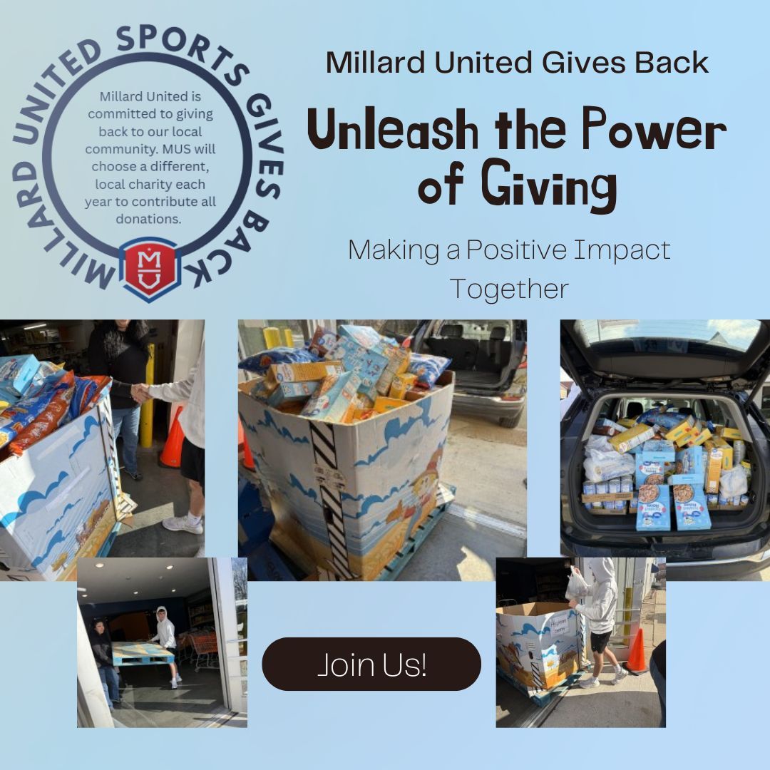 MillardUnited's tweet photo. Happy Giving Tuesday! 💙

As you complete your Registration, you’ll have the opportunity to donate to the MU Gives Back Fund — a simple way to make a big impact right here in our community.

Because of YOUR generosity, we’ve donated over 668lbs of food.
https://t.co/ciU1oqMxOw https://t.co/775cVld8nI
