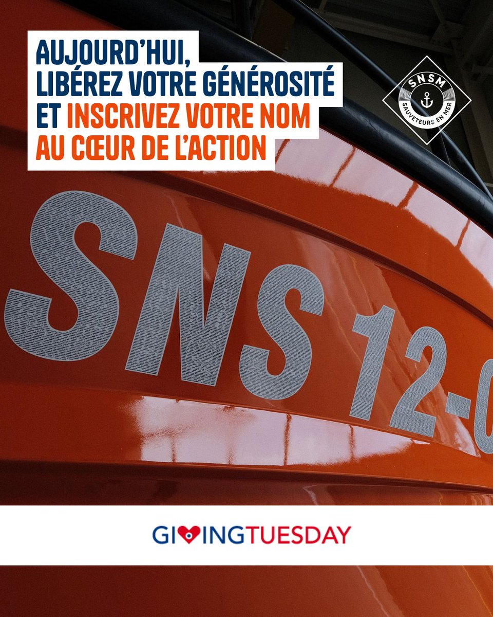 SauveteursenMer's tweet image. Aujourd'hui, c'est la Journée mondiale de la #générosité, également appelée #GivingTuesday ✨ Chacun est invité à soutenir une #association 🤝 Et si vous en profitiez pour inscrire votre nom au cœur de l’action en soutenant les #SauveteursenMer #SNSM ?  🤔 bit.ly/49wYaAY