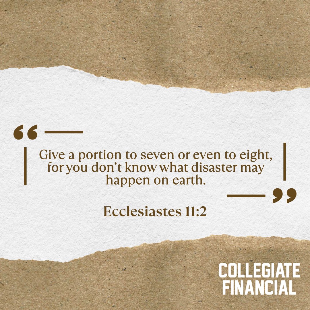 What Does the Bible Say About Money? 💰✞

Ecclesiastes 11:2 — “Give a portion to seven or even to eight, for you don’t know what disaster may happen on earth.”

The Bible gives us timeless wisdom about how to prepare for life’s uncertainties—and this verse is a powerful reminder