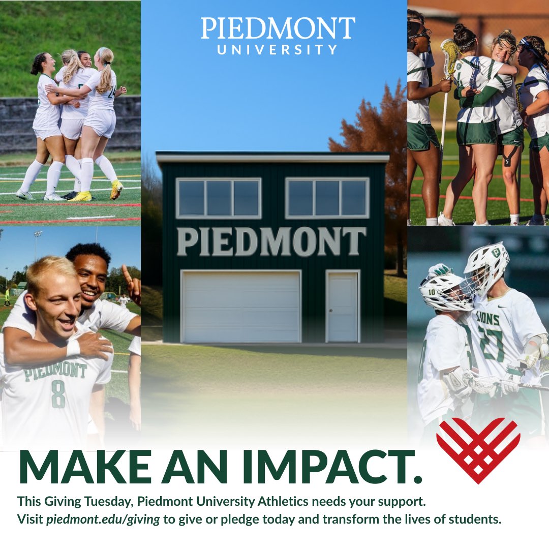 Today is Giving Tuesday! Please help your Lions by contributing to build a press box for our soccer/lacrosse field. Over 100 of our athletes use this facility. Every donation helps!

piedmont.edu/giving-to-pied…