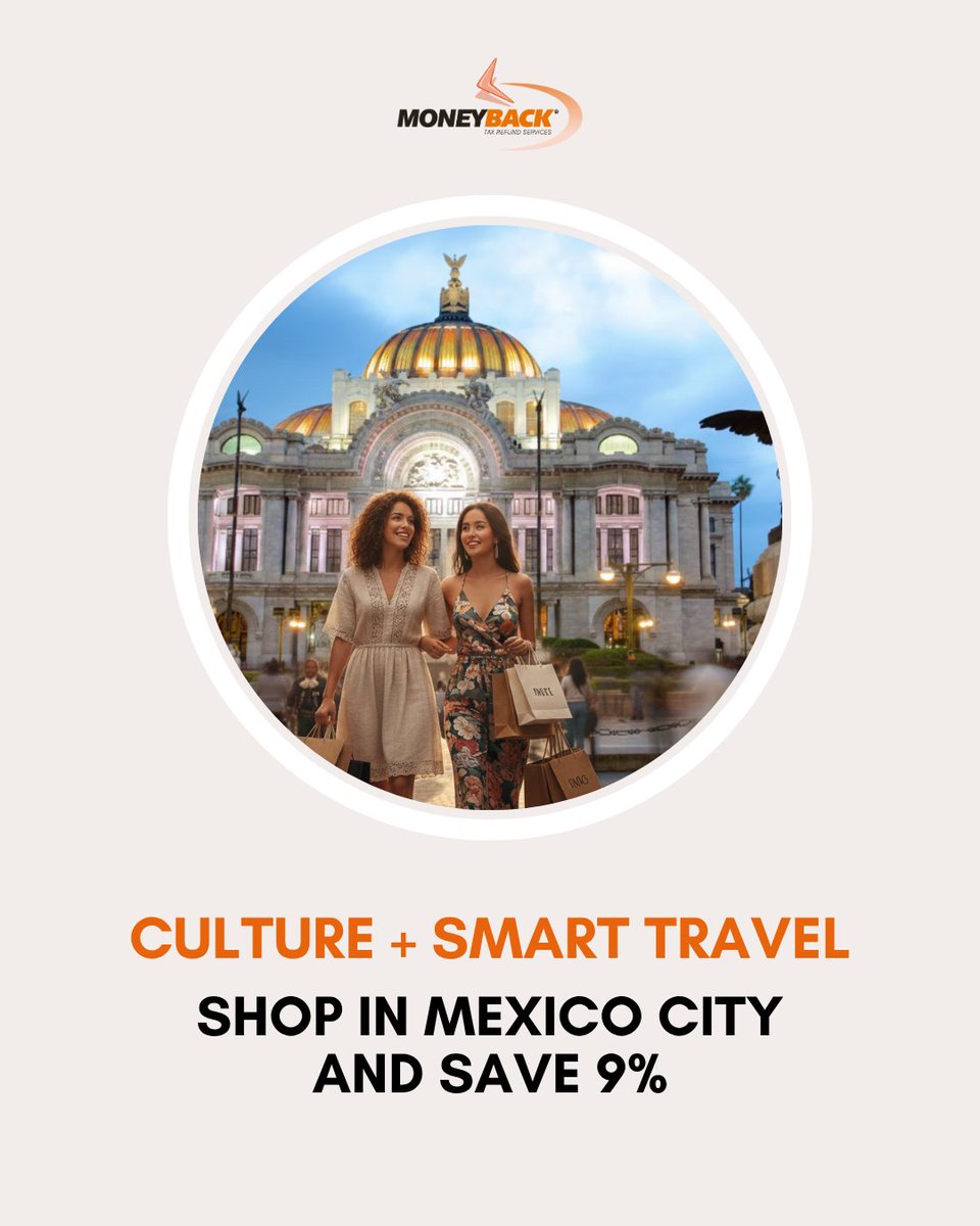 Moneybackmex's tweet photo. Holiday season is here — the perfect time to explore Mexico City’s vibrant culture and enjoy irresistible shopping.
Buy your favorite brands, keep your receipts, and get 9% back by requesting your tax refund with MoneyBack.
#TaxRefund #ShopAndSave #VisitMexicoCity #SmartTravel https://t.co/keNrbio40v