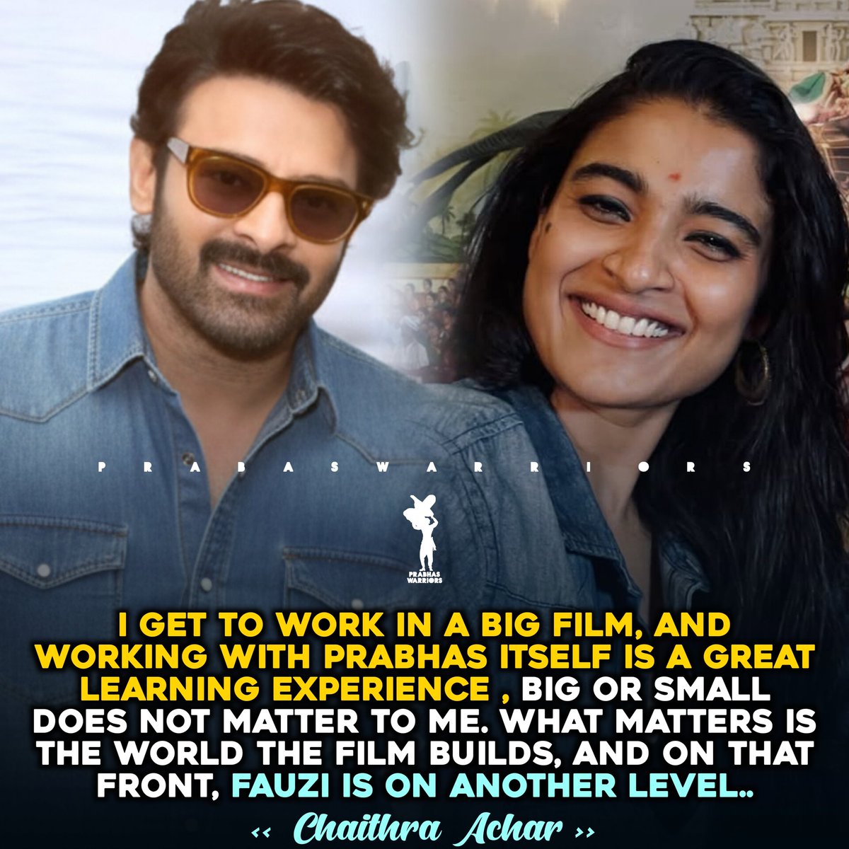 RebelWoodX's tweet image. .@Chaithra_Achar_  about Working with #Prabhas &amp;amp; #Fauzi