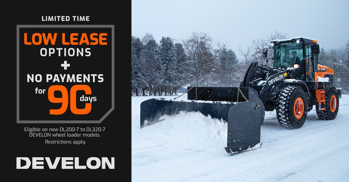 Right now, save on select new DEVELON wheel loaders at CG Equipment: the winter warriors your operation needs to beat the freeze.
