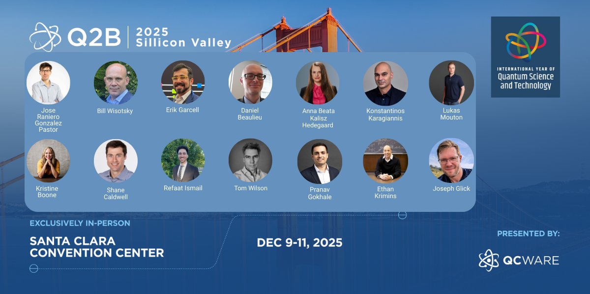 QCWare's tweet image. We&apos;re excited to unveil more track speakers for Q2B25 Silicon Valley! Don’t miss this opportunity to learn from industry leaders in quantum technology. Register today! 

hubs.la/Q03VZ3Gl0

#Quantum #QuantumApplications #QuantumTechnology #TechConference