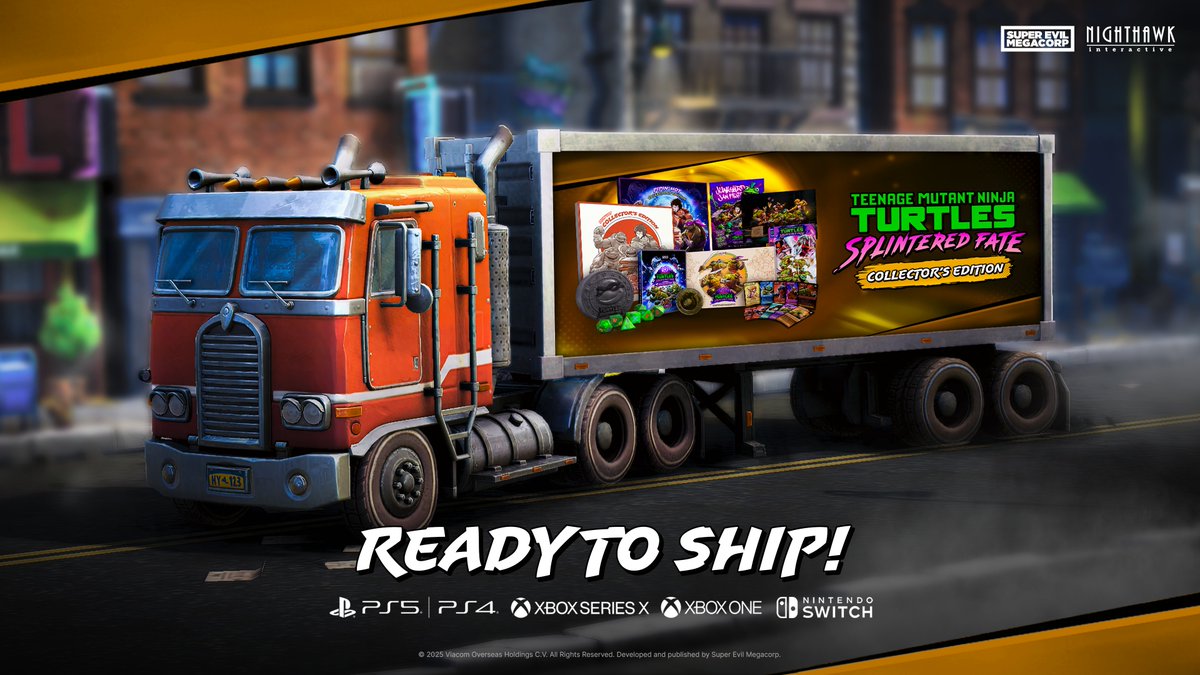 superevilmegaco's tweet image. ALMOST HERE! 🍕🐢
The Pipin’ Hot Collector’s Edition is hittin’ the streets this Friday, Dec 5!
It’s gonna be totally radical! Are you ready?💥

#TMNTSplinteredFate #TMNT #CollectorsEdition #ExclusiveGear #ForTheFans