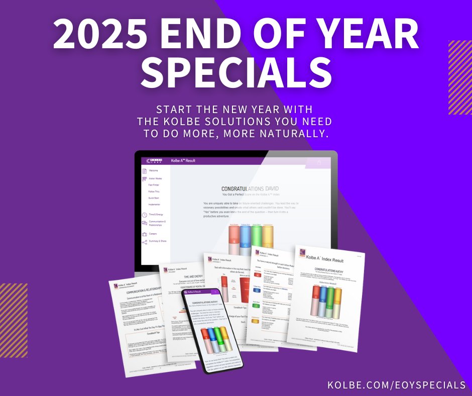 Kolbe Claus is here with everything you need to make 2026 your best year yet.

Get end-of-year pricing on Specialist Training, RightFit™ Hiring Solutions, team webinars, Wisdom Fest tickets, and more.

Act before December 31 to lock in your savings 🎁📈