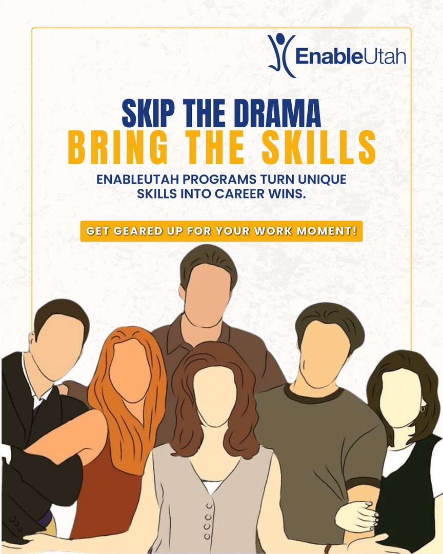 EnableUtah's tweet photo. Donate today and be part of creating “work family inclusion” magic.

#friends #skipthedrama #careergoals #donatetoday #disabilityinclusion #nonprofit #disabilities #learnandgrow #employment #training #skills #support #odgen #utah #enableutah https://t.co/bSlYXOjrFW
