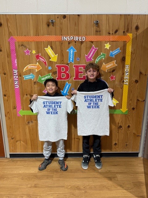 AthleticsHerget's tweet image. Congratulations to Jordan Ventura and Lucas Dobbertin on being chosen as student athlete of the week for 6th boys basketball. They were chosen for their hard work and effort on the court and in the classroom! #studentathleteoftheweek #partofthepack #nbt