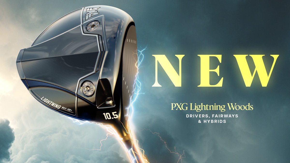 pxg's tweet image. Take charge on the course with new PXG Lightning Woods ⚡ Our fastest woods ever are designed with new head shapes, a Frequency Tuned Face for faster energy transfer, and adjustable weights to fit every player type and skill level. Book your fitting 👉 pxg.golf/48oGlSA
