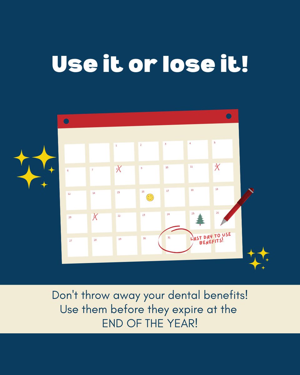 BasinDental's tweet photo. ⏰🦷 Don’t let your 2025 dental benefits go to waste!
Most insurance plans reset at the end of the year — which means any unused cleanings, treatments, or coverage disappears on January 1st. 😬✨

#BasinDental #UseItOrLoseIt #EndOfYearBenefits #HealthySmiles https://t.co/XvfzH3riyT