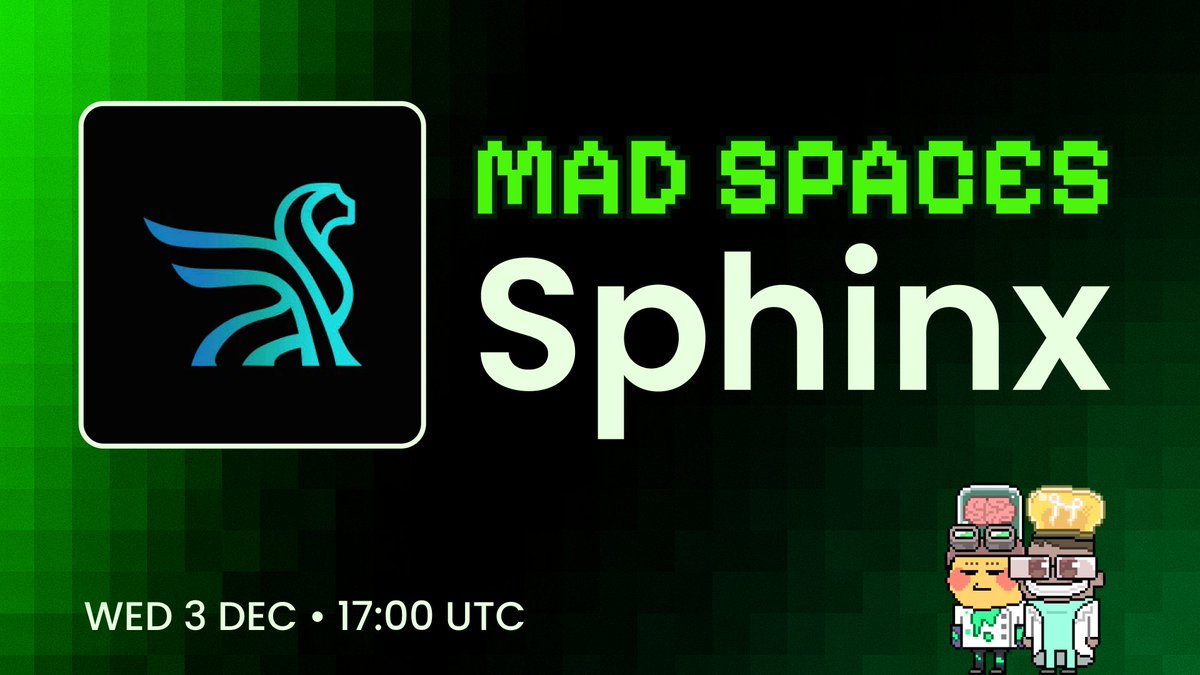 Behind the Science <a href="/SphinxProtocol/">Sphinx</a> 

Experiment with Commodities onchain 🧪

⏰  Wed Dec 3rd, 17:00 UTC
👇  Set your reminders
x.com/i/spaces/1vAGR…