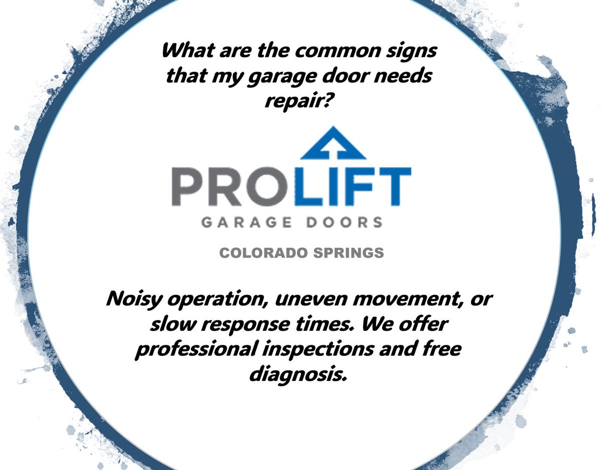 ProLiftDoorsCOS's tweet image. ProLift Weekly Q&amp;amp;A (Blog) What are the common signs that my garage door needs repair?

Noisy operation, uneven movement, or slow response times. We offer professional inspections and free diagnosis.

proliftdoors.com/east-colorado-…

#blog #QandA #coloradosprings