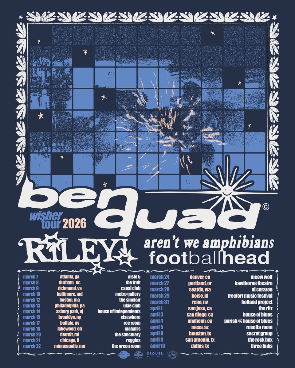 FULL US TOUR SUPPORTING <a href="/benquadok/">Ben Quad</a> ALBUM RELEASE, WITH OUR FRIENDS IN <a href="/RILEYtheband/">RILEY!</a> AND <a href="/footballheadchi/">footballhead</a>.

ON SALE FRIDAY 10AM LOCAL