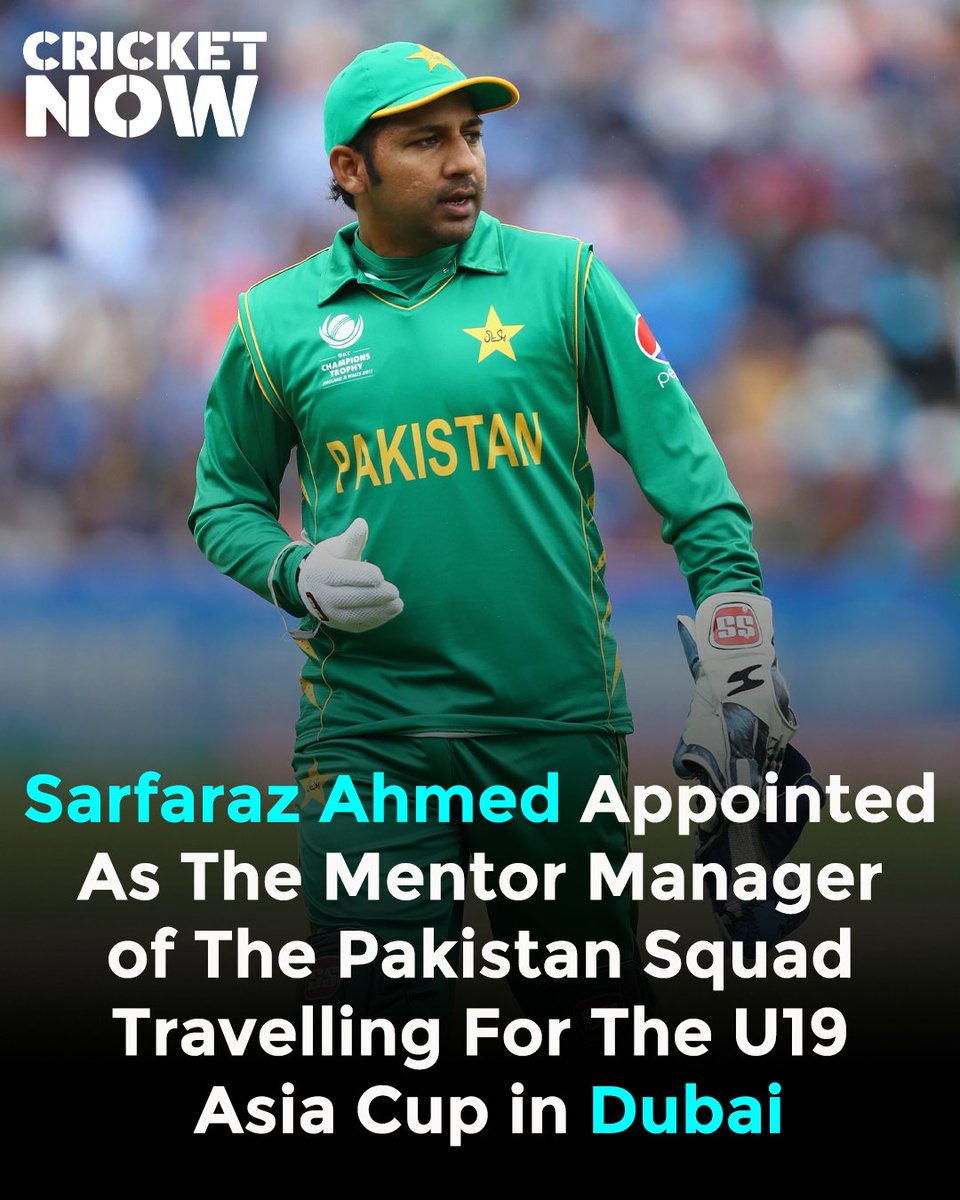 RealCricketNow's tweet photo. Sarfaraz Ahmed Appointed As The Mentor Manager of The Pakistan Squad Travelling For The U19 Asia Cup in Dubai https://t.co/a5g1S7ycAN