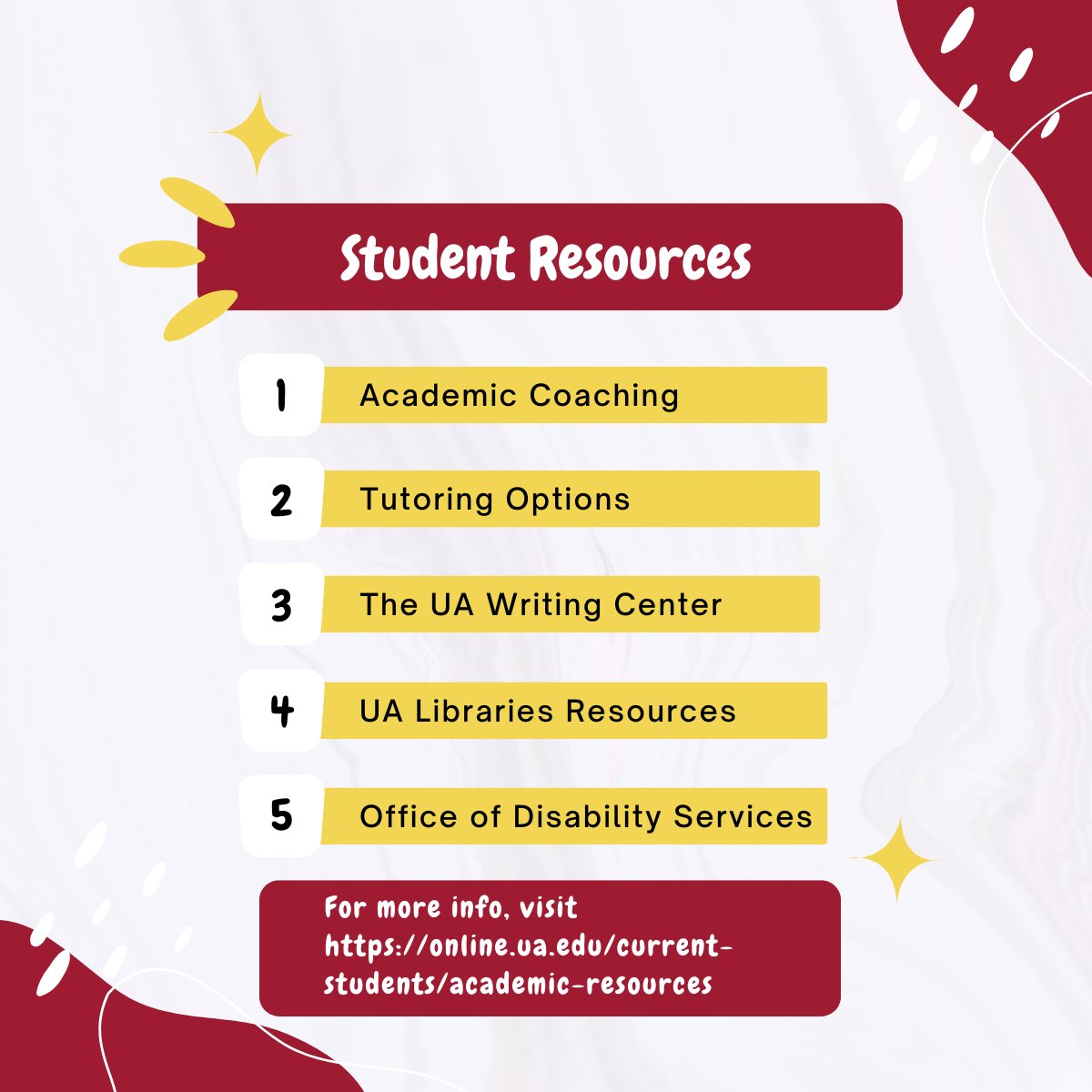 UAOnline's tweet image. Tip Tuesday is here! 💻 As finals approach, take a moment to explore the helpful resources available to UA Online students. You’ve got this! 🐘❤️ 

Learn more: bit.ly/4nLmS4d