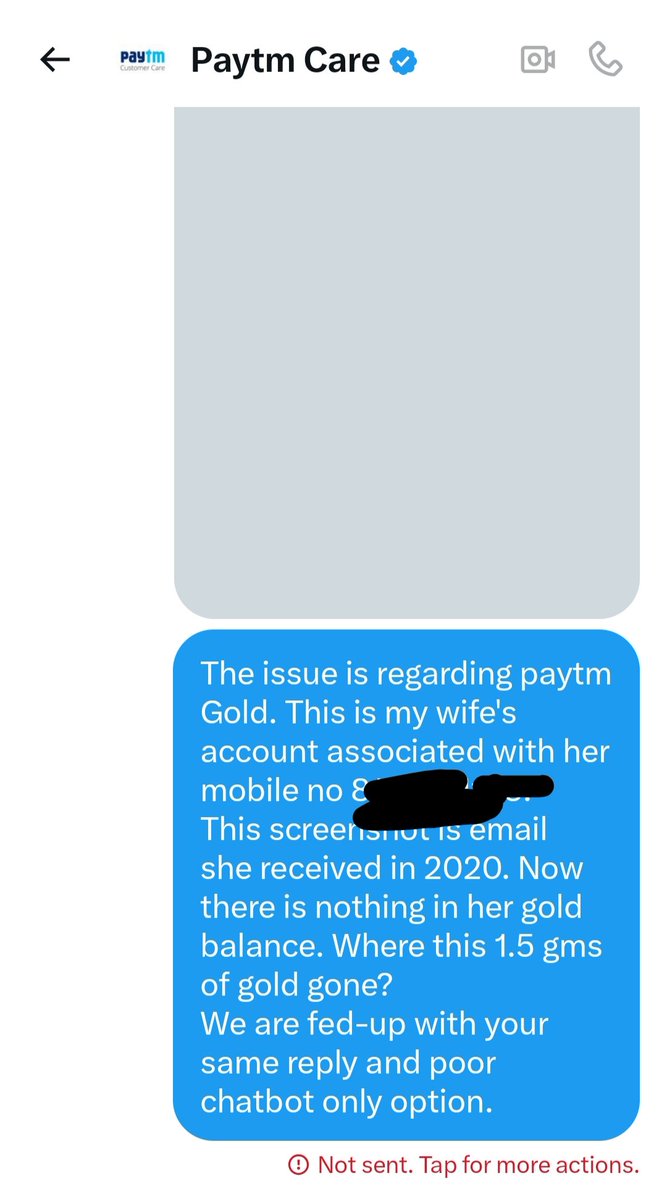 JindalAdvocate's tweet photo. @Paytmcare Not able to send message. But it's about missing trail of 1.5 gms of gold and may be more. https://t.co/pjImSsqKlu