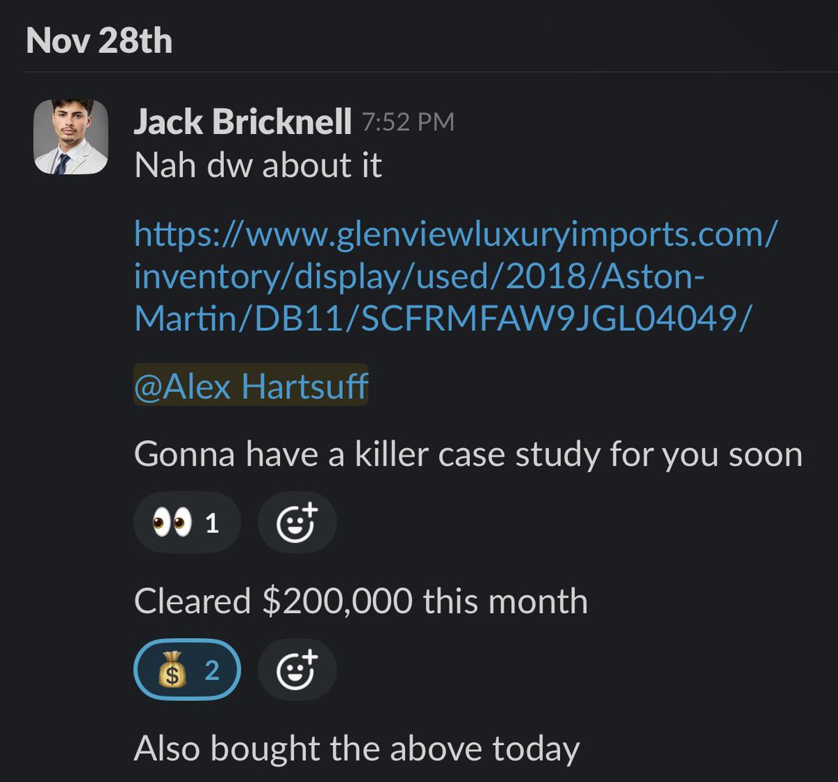 . <a href="/jn_jackk/">JN Jack | Cold Email</a> was at $2k/m in February

He cleared $200k last month

I’m not saying this will definitely happen for you, but if you follow what he did, it’s probably more likely 

Join the waitlist for our 6th Enterprise Client Workshop in January to learn his playbook

Link below