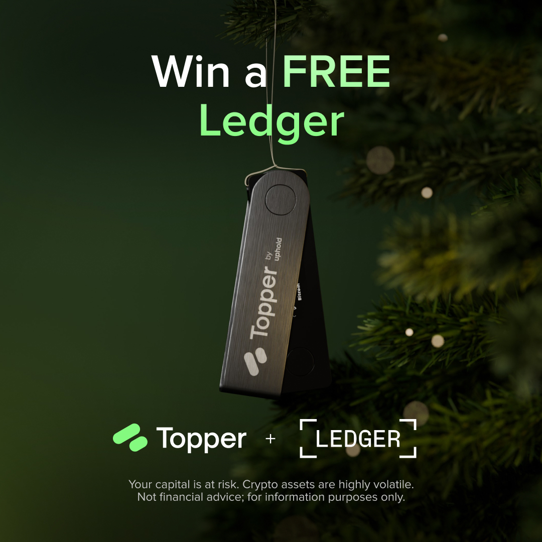 Win a Ledger!

Celebrate Ledger BuyDay with a gift that keeps your crypto safe.

We’re giving away 5 custom Topper <a href="/Ledger/">Ledger</a> Nano X devices this holiday season.

🎁 To enter:
Like this post
Follow <a href="/TopperbyUphold/">Topper</a>