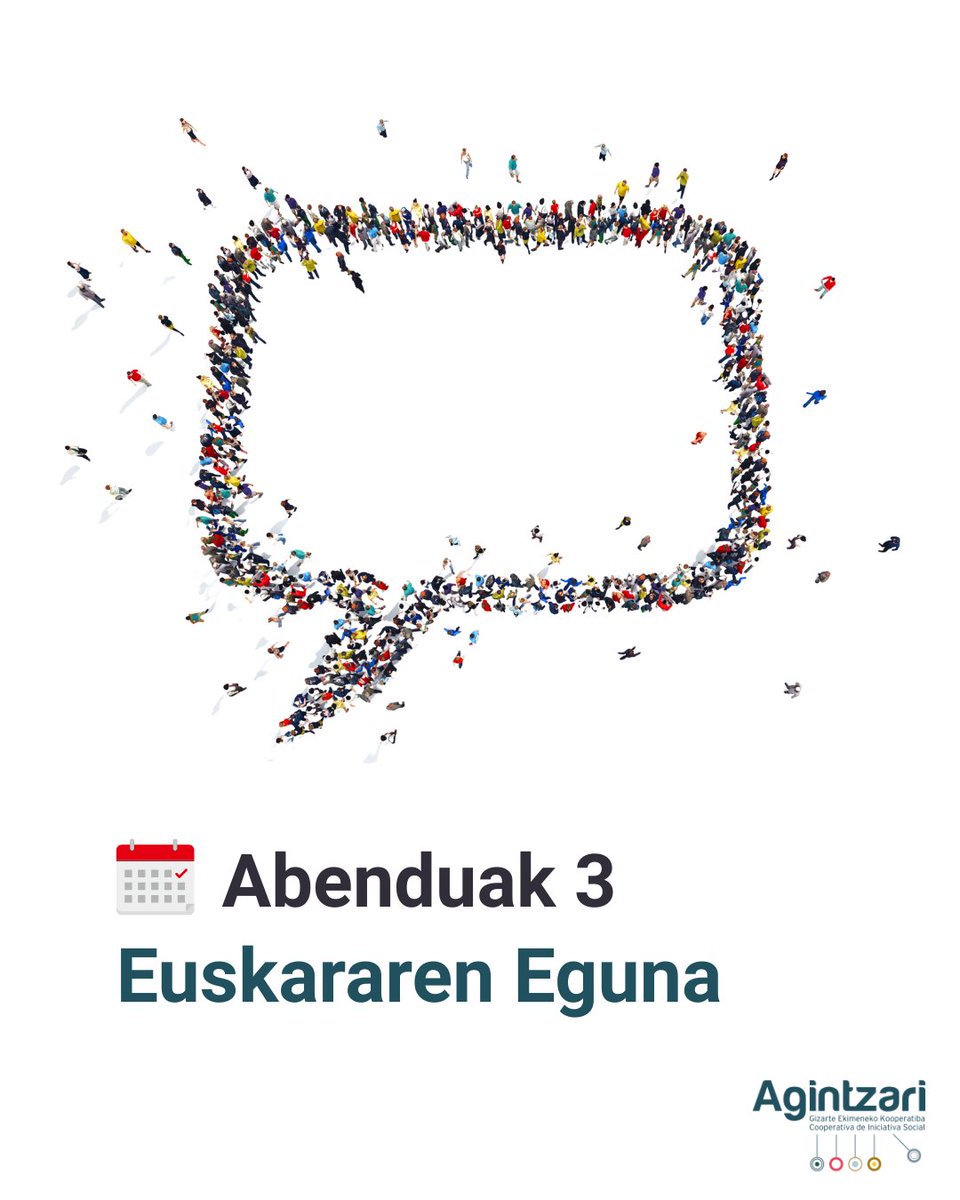 Agintzari's tweet photo. Abenduaren 3an Euskeraren Eguna ospatzen dugu! Euskararen Nazioarteko Eguna (ENE) Eusko Ikaskuntzak sortu zuen 1949an, gure hizkuntza eta gure herria batzen dituen data gisa. 💚
Zorionak, guztiontzat! 🎉 https://t.co/L3RNi5Wuiz