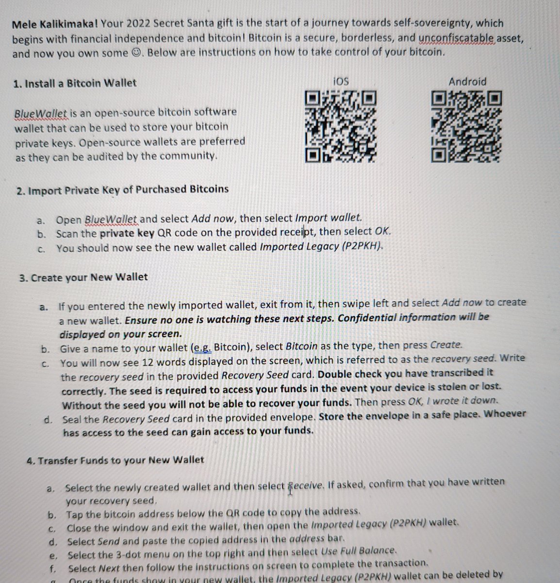 3 years ago, for Secret Santa, I gifted bitcoin. Price was ~16k