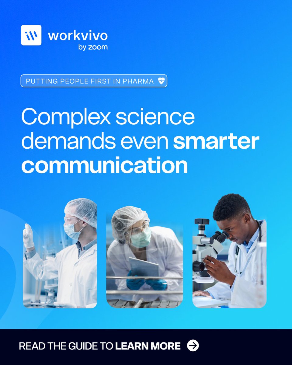 workvivo's tweet image. 🧬 Complex science demands smarter communication.

Pharma is moving fast, but talent gaps and disconnected teams are slowing discovery.

Our new guide shows how culture + communication fuel real innovation 👇
workvivo.com/pharmaceutical…

#Pharma #EmployeeExperience #InternalComms