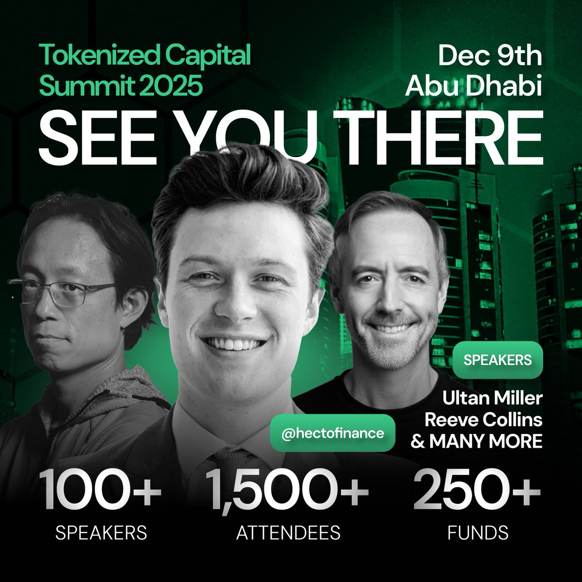 We’re excited to welcome Ultan Miller, CEO of <a href="/hectofinance/">Hecto</a>, as a speaker at the Tokenized Capital Summit 2025 in Abu Dhabi 🇦🇪

Ultan will share his insights on decentralized finance and how tokenization is opening new pathways for capital efficiency and global liquidity.