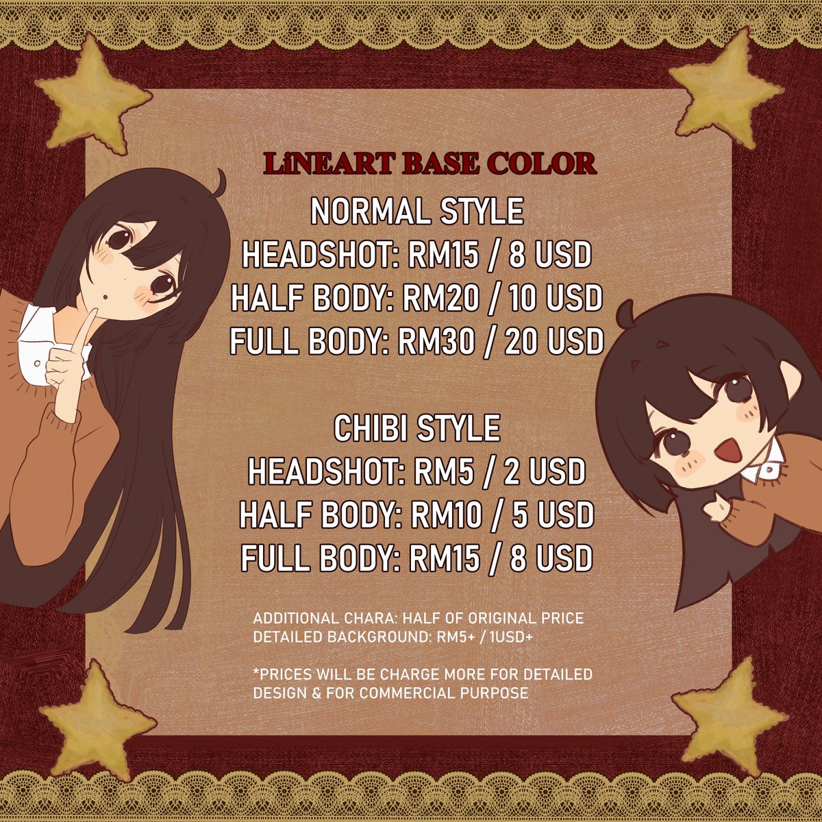 KoAmiiko's tweet photo. arts comms reprice *again*  I accept malaysian and international :3  
do message me if interested :D 
likes and repost will help me a bunch tq! https://t.co/ZTGIyOWweF