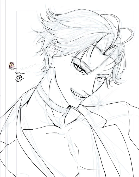そういやこのドラパパも線画途中まで描いてる 