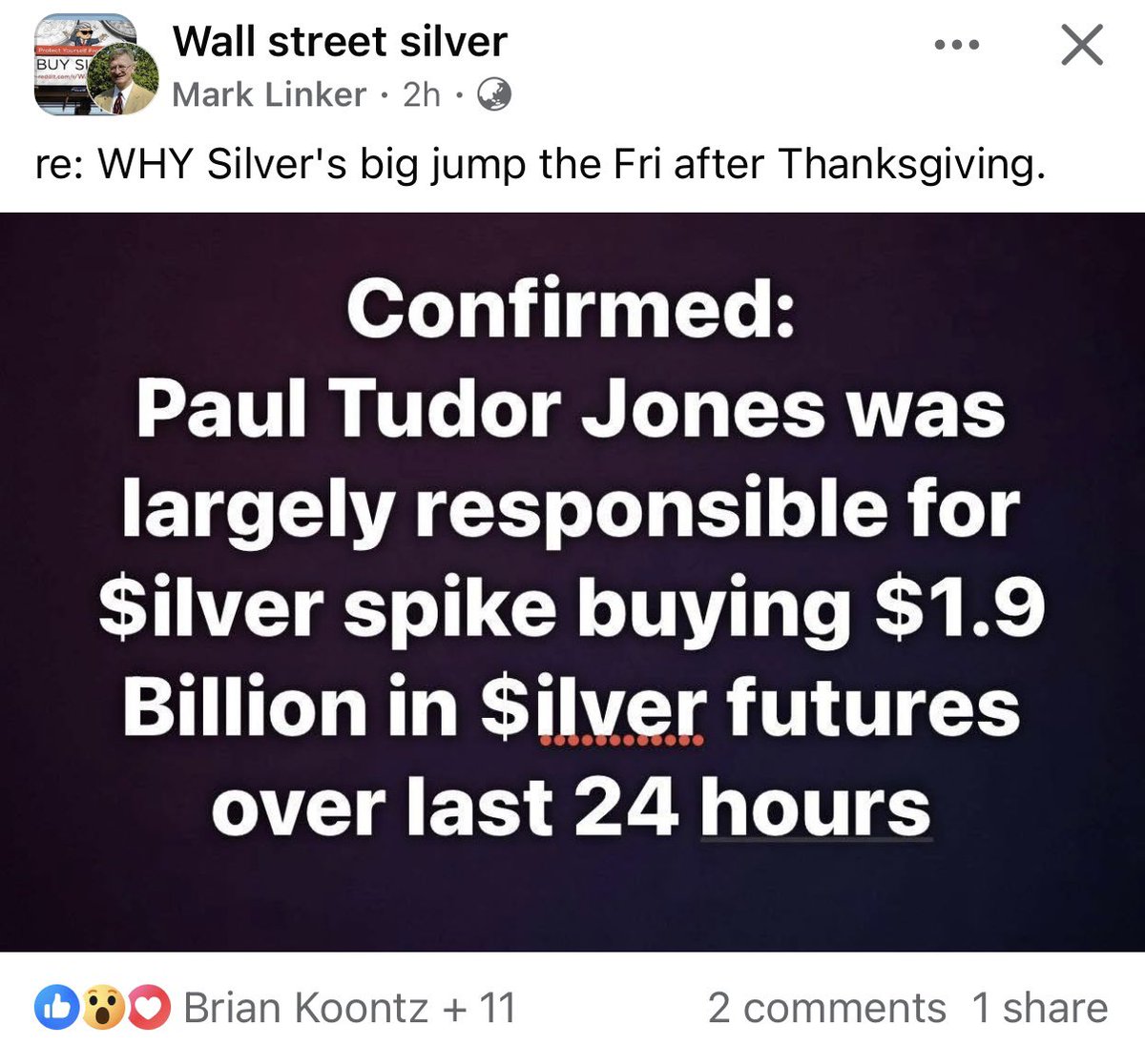 Only one of the reasons. PTJ also knew that China was buying. He smelled blood in the ocean.

#Silver 🚀🚀🚀