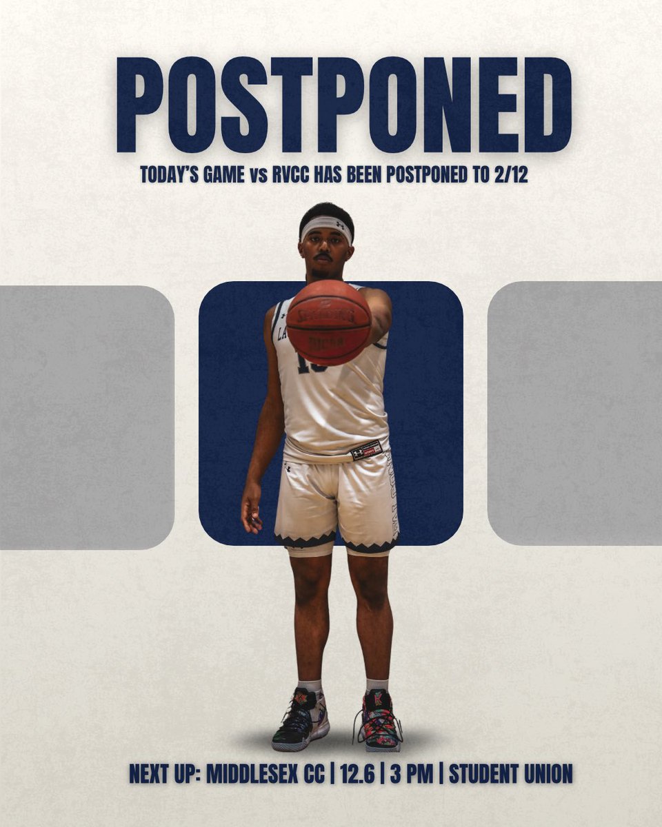 lcfalconsmbb's tweet image. ❄️Today’s Game Has Been Postponed Until 2/12❄️

Next Up: 12.6 vs Middlesex CC at 3:00 PM in the Student Union!