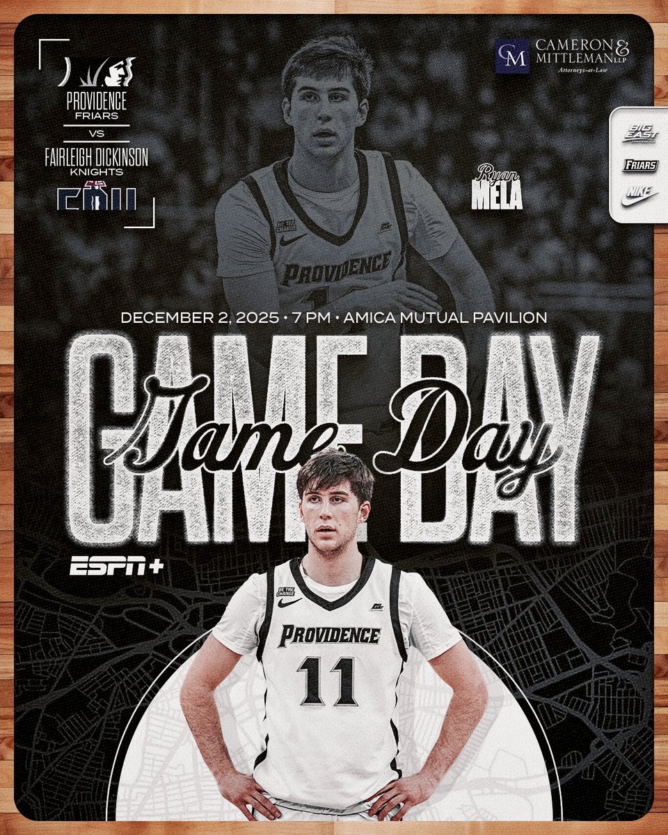 PCFriarsmbb's tweet image. GAME DAY‼️

🆚 FDU
⏰ 7PM
🏟️ @The_AMPPVD
💻 @ESPNPlus
📻 @wpro
📱 @varsity
🔗 linktr.ee/pcfriarsbasket…