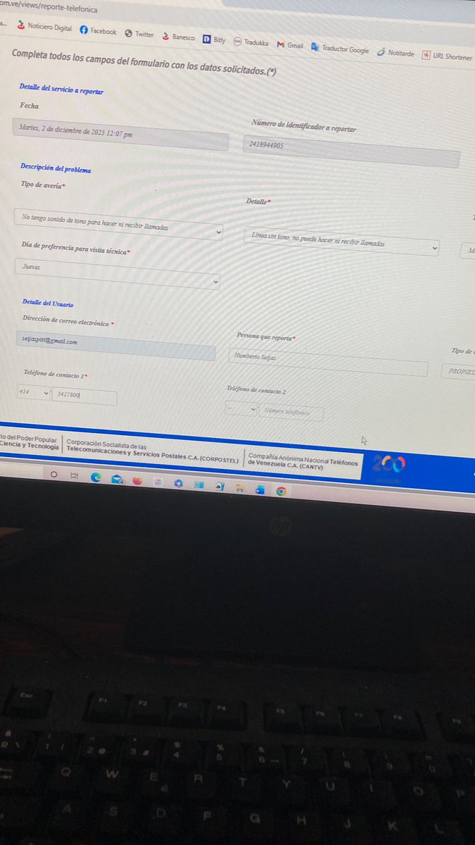 seijaspitt's tweet photo. @CANTV OK, Cantv, después de que llenas todo el la página de reporte de averías, ¿dónde haces clic para enviar? https://t.co/shc7grxiDZ
