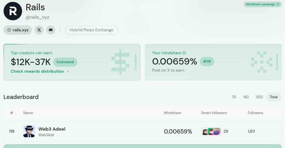 Web3Adii's tweet image. The team behind @rails_xyz is shaping what the next evolution of trading looks like.

Instead of making traders pick between speed and decentralization they merge both into one experience. You still get the fast execution and smooth performance people expect from a CEX but…