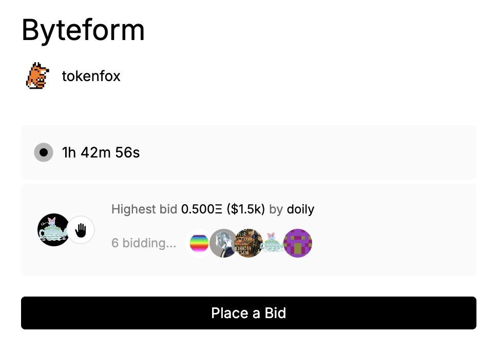 tokenfox1's tweet image. Auction for Byteform (and all other works in Intimate Systems) will close in a bit less than 2 hours

While I&apos;m working to release the full source code, let&apos;s go through a celebratory round of all pieces currently open for auction by highlighting outstanding technicalities

🧵
