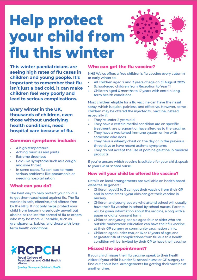 It’s important to remember that flu isn’t just a bad cold, it can make children feel very poorly and lead to serious complications.

Help protect your child from flu this winter. 
Find out more
rcpch.ac.uk/sites/default/…