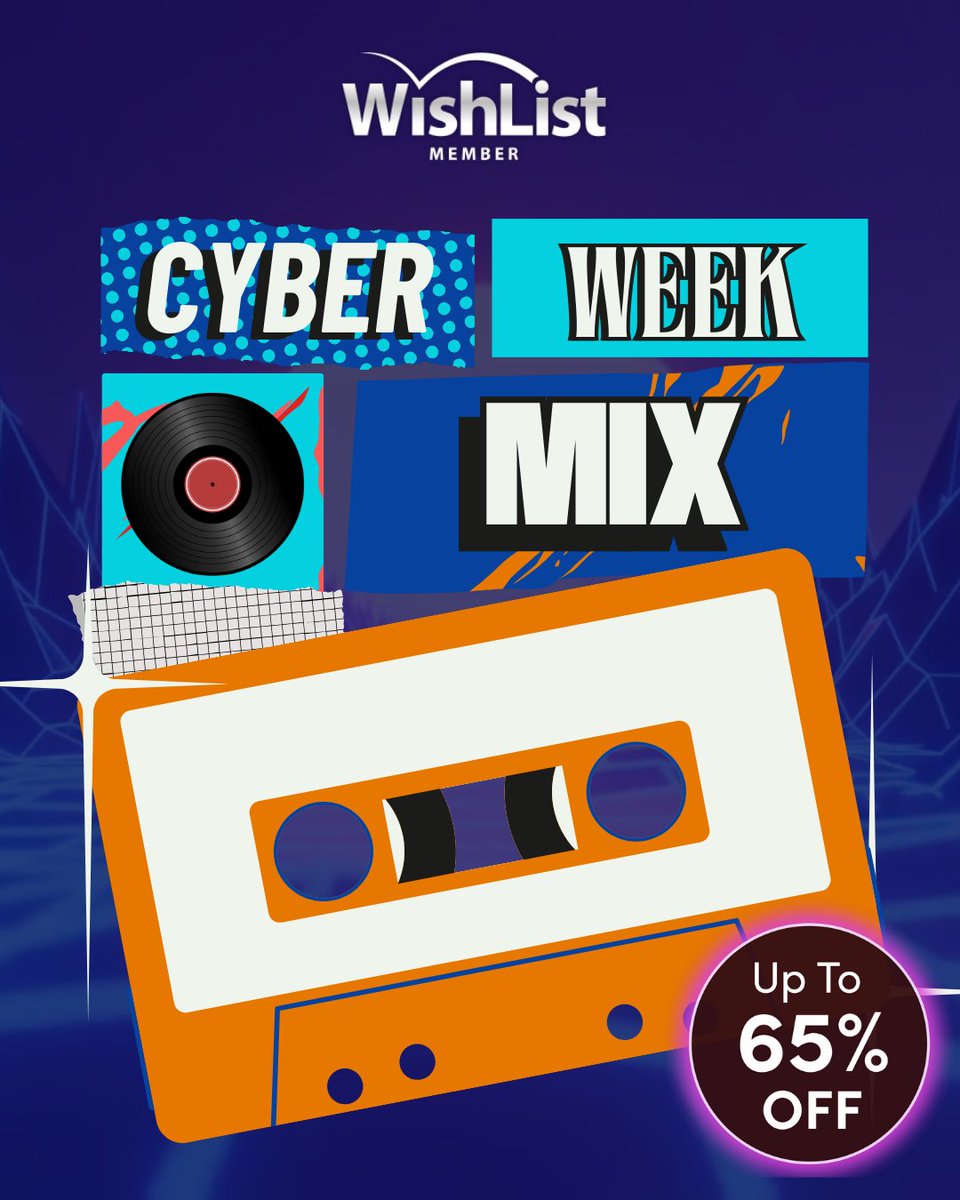 We're playing your favorite track: Bigger Savings &amp; Smoother Growth this #CyberWeek w/ up to 65% off #WishListMember! Create unlimited memberships, protect content, &amp; run your biz your way 📼 👉 wishlistmember.com/pricing/