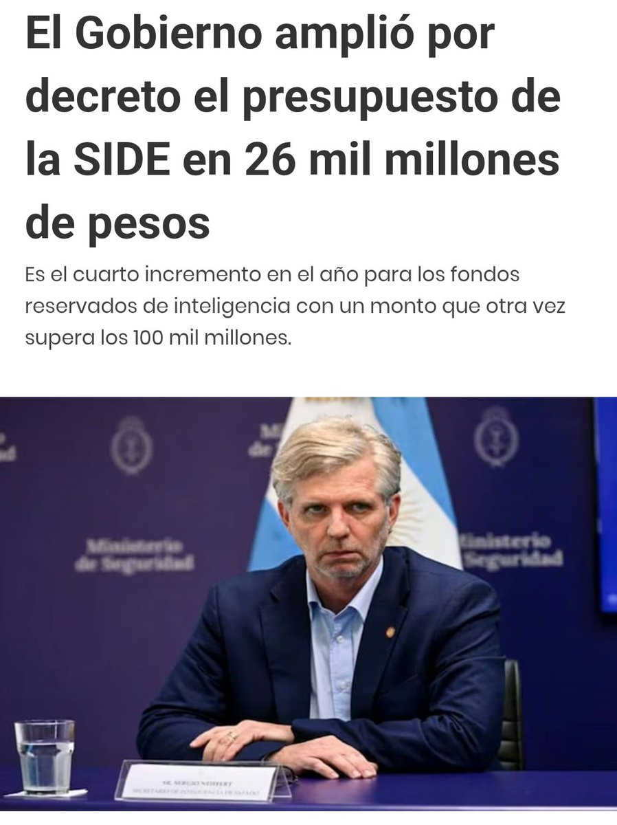 AlvarodLamadrid's tweet image. La plata de los jubilados va a la SIDE. Por decreto giran 26 mil &quot;M&quot;, 4to decretazo y un total de más de 100 mil &quot;M&quot;. Mientras tanto el bono a jubilados sigue congelado para 2026 en $ 70.000. Si se actualizará el bono con el criterio de aumento a la SIDE debería ser de $ 177.485.