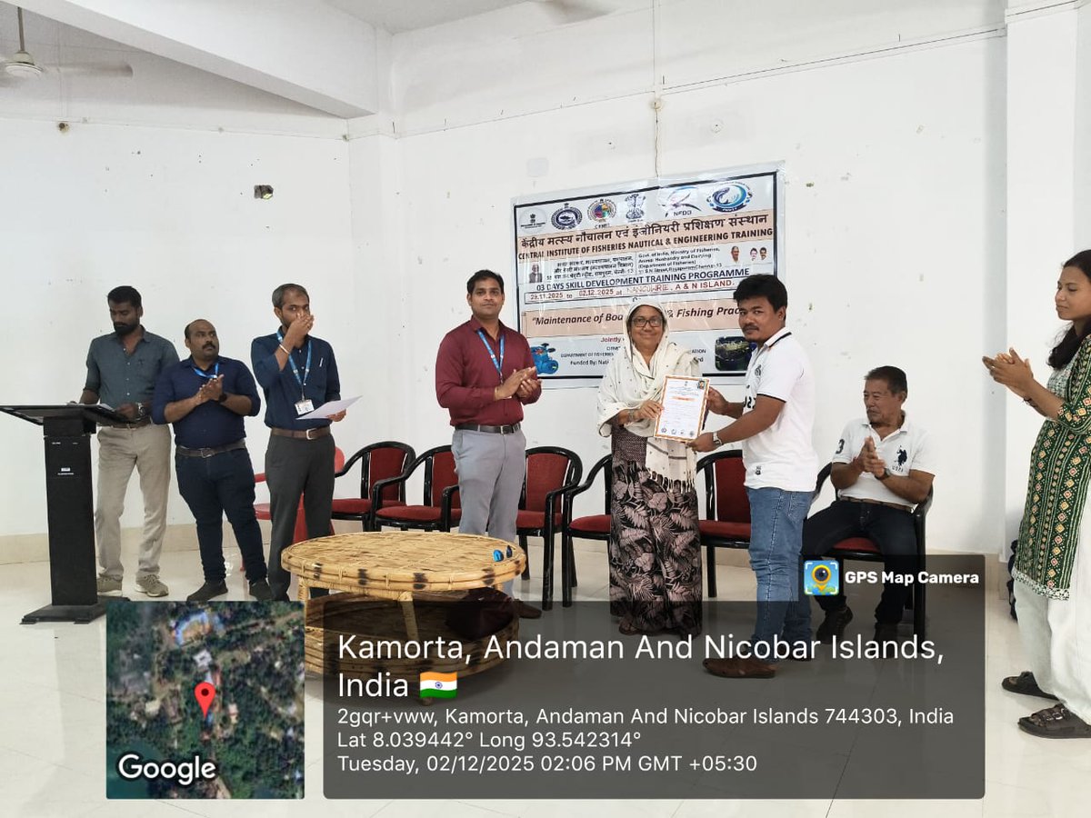 nfdbindia's tweet image. NFDB -Sponsored 03 days training programme was successfully conducted by the Central Institute of Fisheries Nautical &amp;amp; Engineering Training (CIFNET) in Andaman &amp;amp; Nicobar on “Maintenance of Boat Engine and fishing practice” with 25 Fishermen on Kamorta , Nancowry, Andaman and…