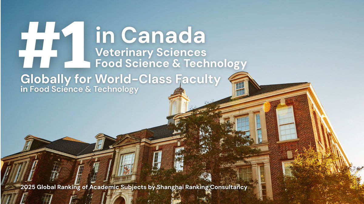 #UofG has been ranked first in Canada in two subjects and ranked in the top 50 globally in three subjects in the 2025 Global Ranking of Academic Subjects by Shanghai Ranking Consultancy.

Learn more: uoguel.ph/kushj