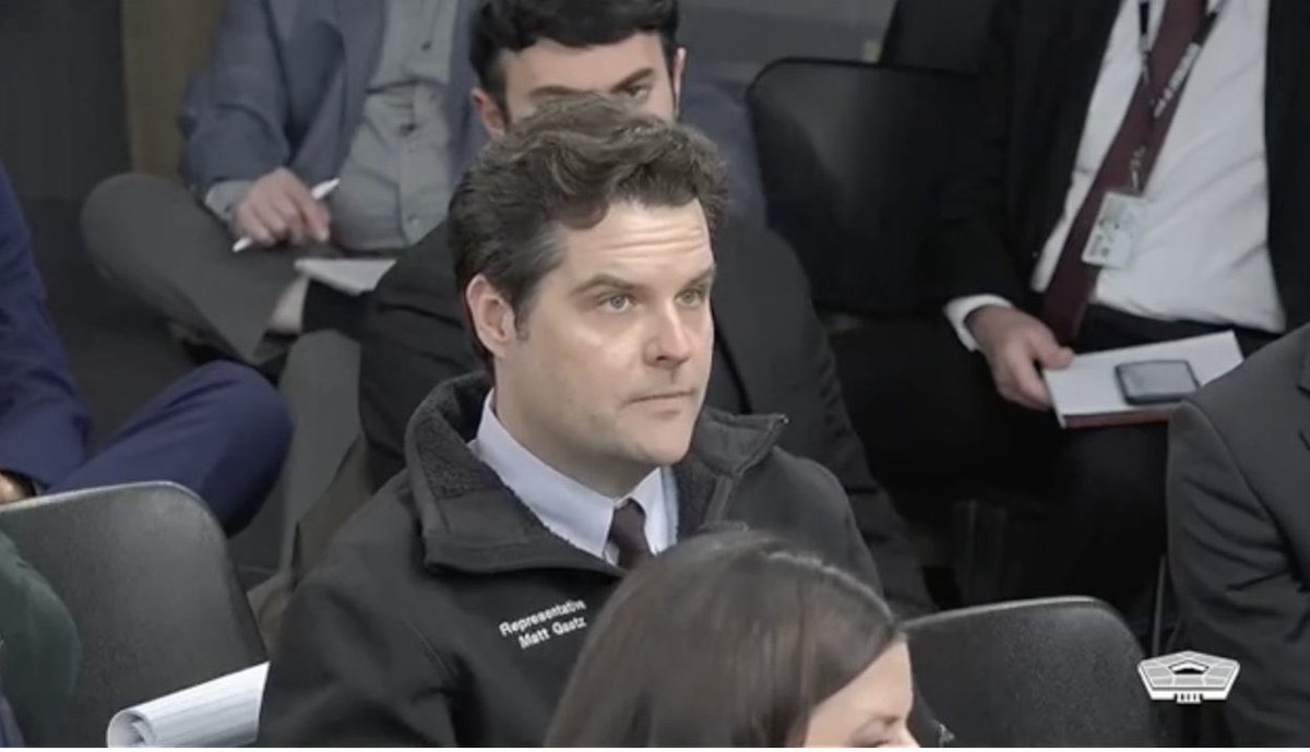 SpencerHakimian's tweet image. 🚨BREAKING: MATT GAETZ is asking questions at the PENTAGON.