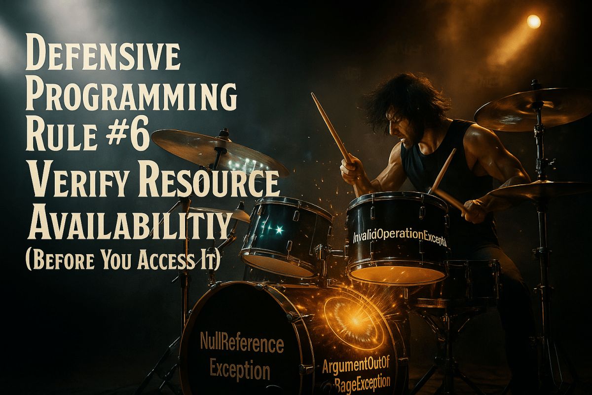 realDotNetDave's tweet image. Defensive Programming Rule #6: Verify Resource Availability (Before You Access It) 🧠
Always check your connections, services, and databases before touching them—your code (+users) will thank you.
Learn how to do it right!
#DefensiveProgramming #MVPBuzz
dotnettips.wordpress.com/2025/11/30/def…