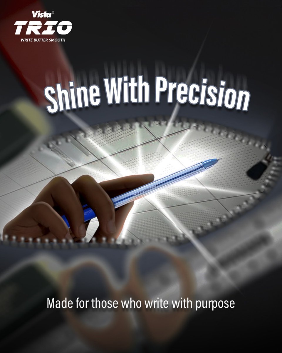 Vista_Intl's tweet photo. When your words matter, your pen should too.
Experience unmatched smoothness and precise control with Vista TRIO. ✨🖊️
.
.
.
.
.
#VistaTRIO #WriteButterSmooth #PrecisionWriting #SmoothWritingExperience #PremiumPens https://t.co/Viswml273J