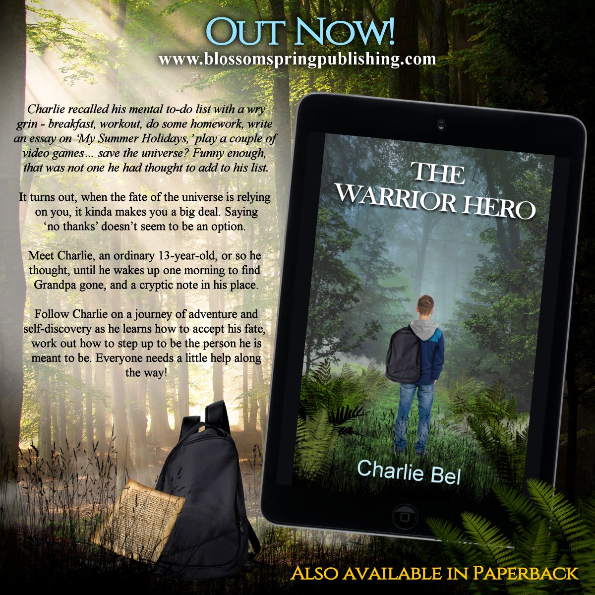 BlossomSpring3's tweet image. Congratulations to Charlie Bel on the release of her superb new children&apos;s novel &quot;The Warrior Hero&quot; OUT TODAY!! 🥳🥳🥳