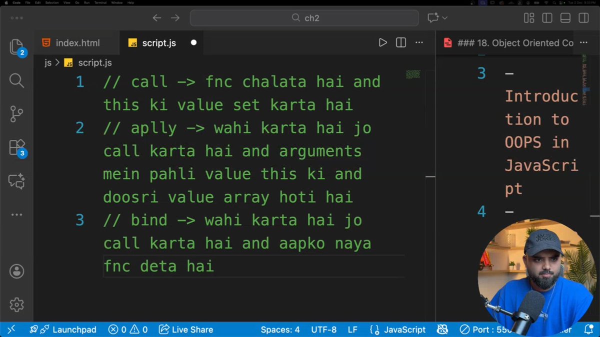 stackarnav's tweet image. 📆Day 56 | JavaScript started making way more sense today. 😭🔥

Deep-dived into
🔗 call()
🔗 apply()
🔗 bind()

…and finally understood how to control this instead of letting it confuse me 💀💡
Also revised earlier concepts everything feels so much clearer after today’s session…