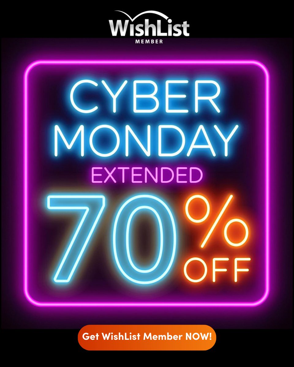 #CyberMondayExtended is glowing bright &amp; these savings hit different 🌴
Create unlimited memberships, protect content, &amp; automate everything in one place! Take up to 65% off #WishListMember before the sun sets on this deal 👉 wishlistmember.com/pricing/