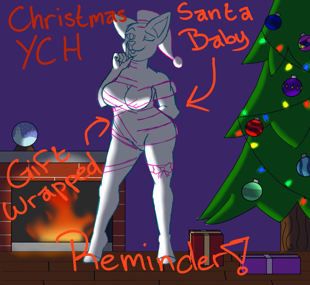TheDragonessDen's tweet photo. Updated to be an auction! 
Check em out! 
Santa Baby: https://t.co/f6PRCP4gxH
Gift Wrapped: https://t.co/unDcbIVoWN
Starting bid at 65! #Furry #Anthro #YCH https://t.co/blHkkKuvdO