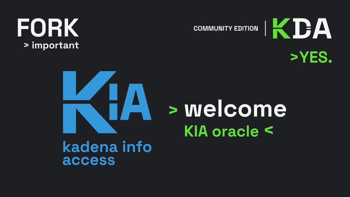 🔥 Welcome KIA — Kadena's Community Oracle!

After DIA halted, our ecosystem needed a fix. Meet KIA (Kadena Info Access), the free, open-source oracle built by the community.

✅ Live on mainnet
✅ Restores price data
✅ Open source

⚠️Use for info only. Reliability not